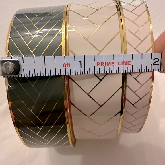 J Crew enamel bracelets chevron bangle- set of 3 - Picture 6 of 9